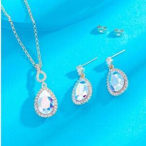 Rose Gold & Crystal Jewelry Set